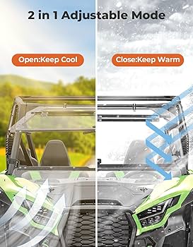 Amazon.com: KEMIMOTO UTV Flip Windshield Compatible with